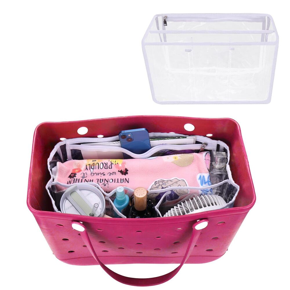8837 Clear Beach Bag Organizer Compatible with Bogg Bag X Large Size